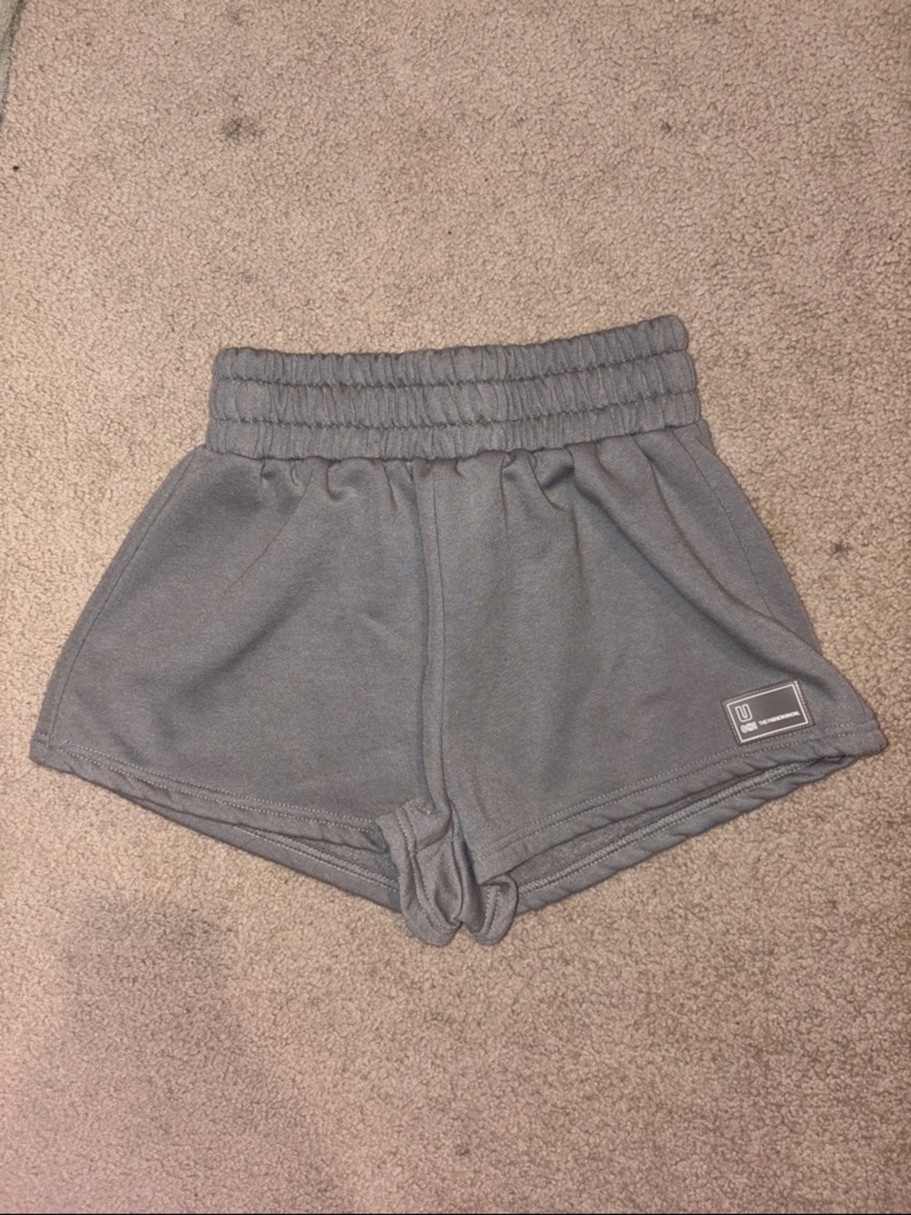 Women's Gray Athletic Lounge Shorts with Elastic Waist